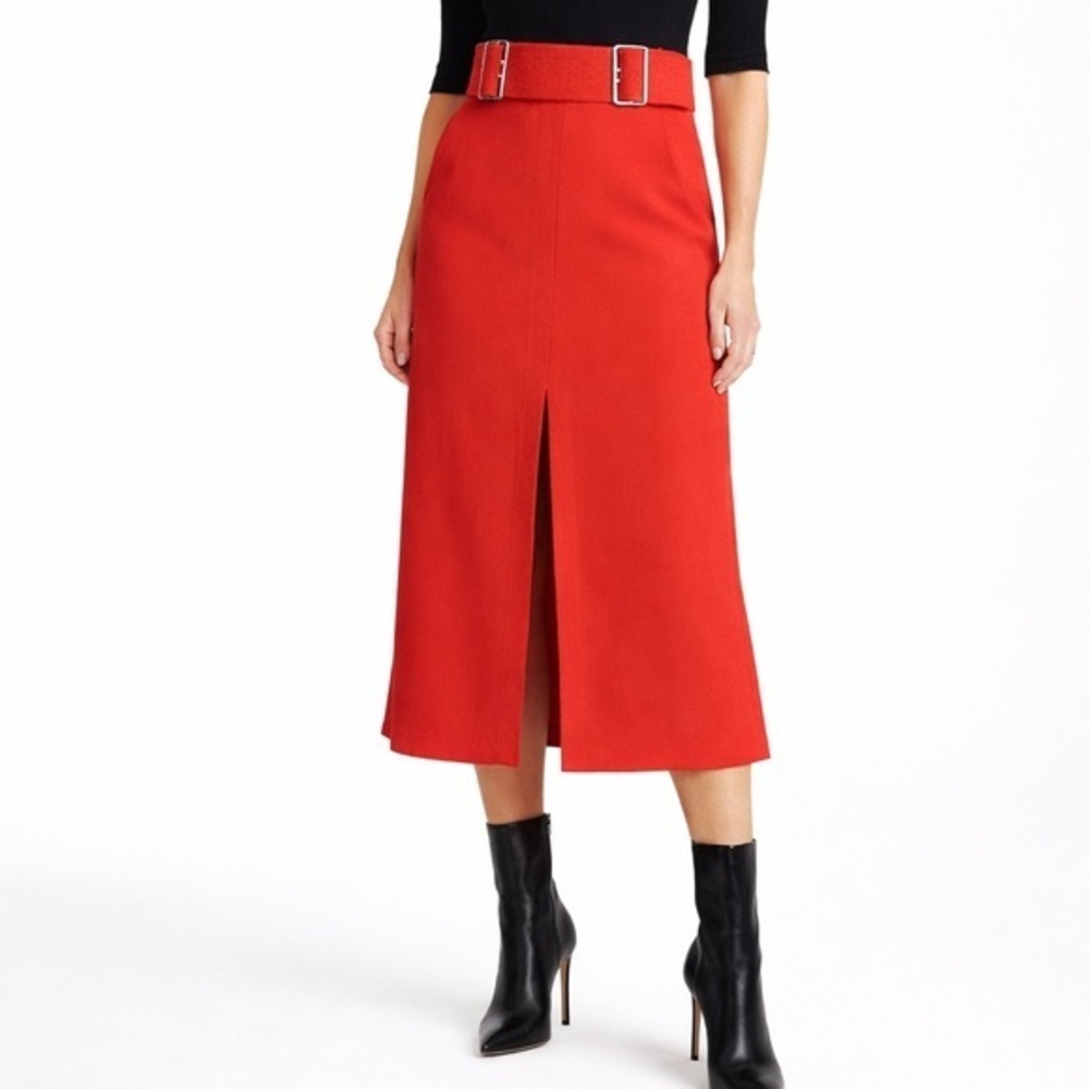 A.L.C. Red belted pencil skirt